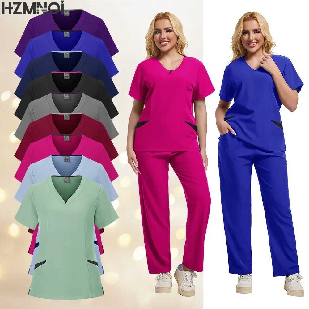 Medical Uniform Scrubs Nursing Designer Operating Room Health Medical Blouses Scrub Set Women Scrubs Women Jogger Set X250410