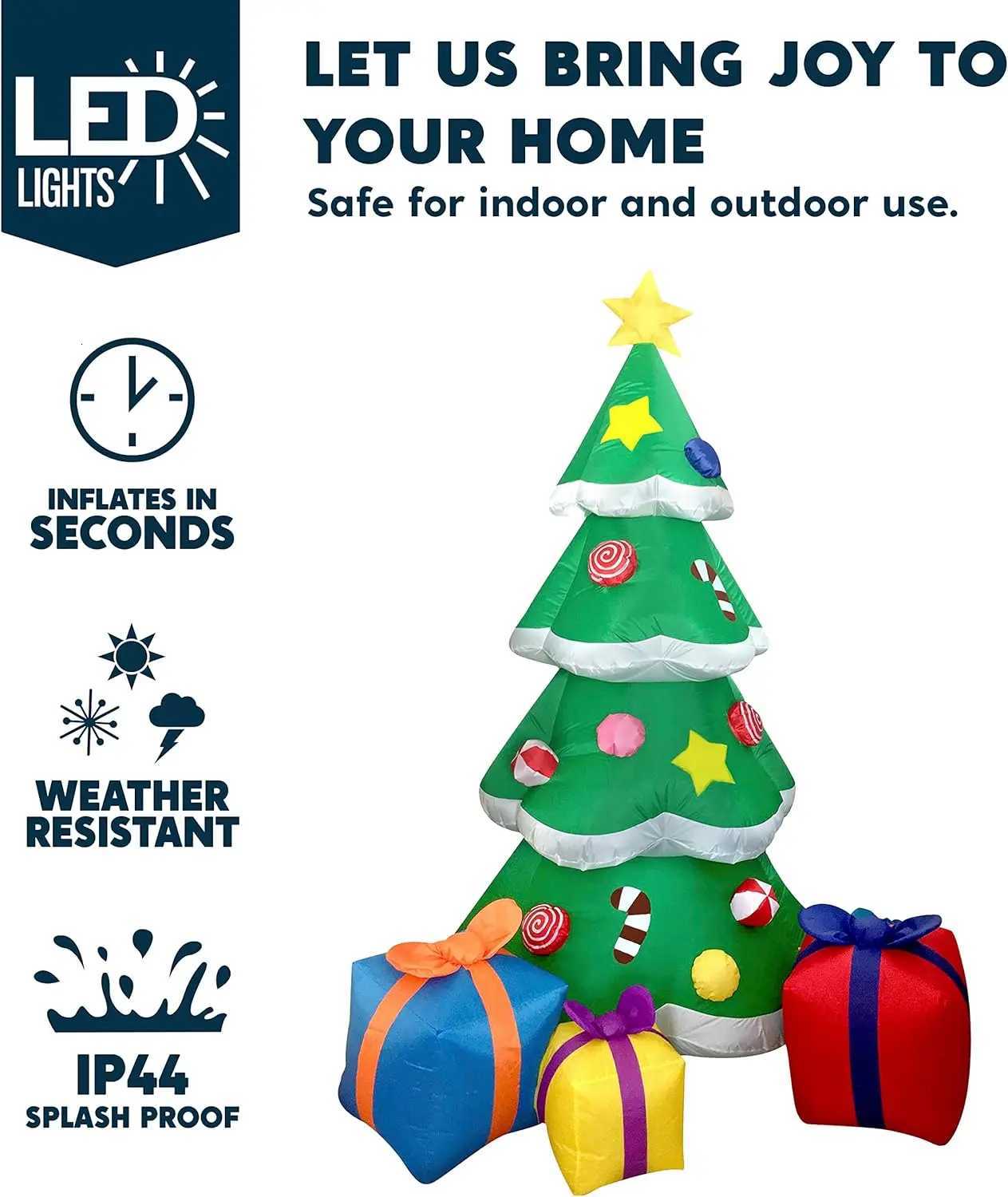 Christmas JOYFY 7 FT Christmas Tree Inflatables Decoration Giant Christmas Inflatable Tree with 3 Gift Boxes for Xmas Decoration Y251111