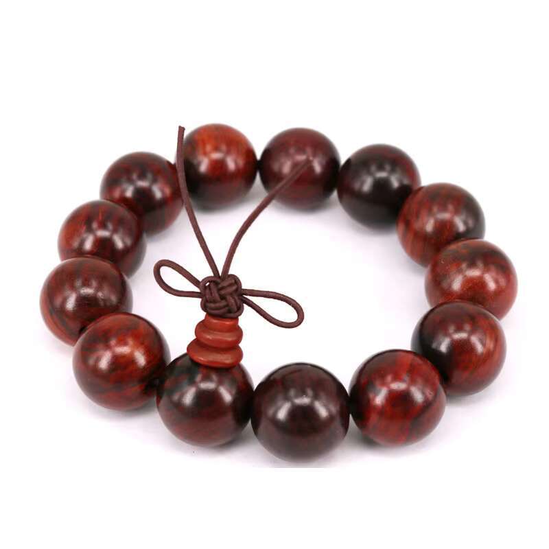 Accept 18mm red rosewood round bead bracelet