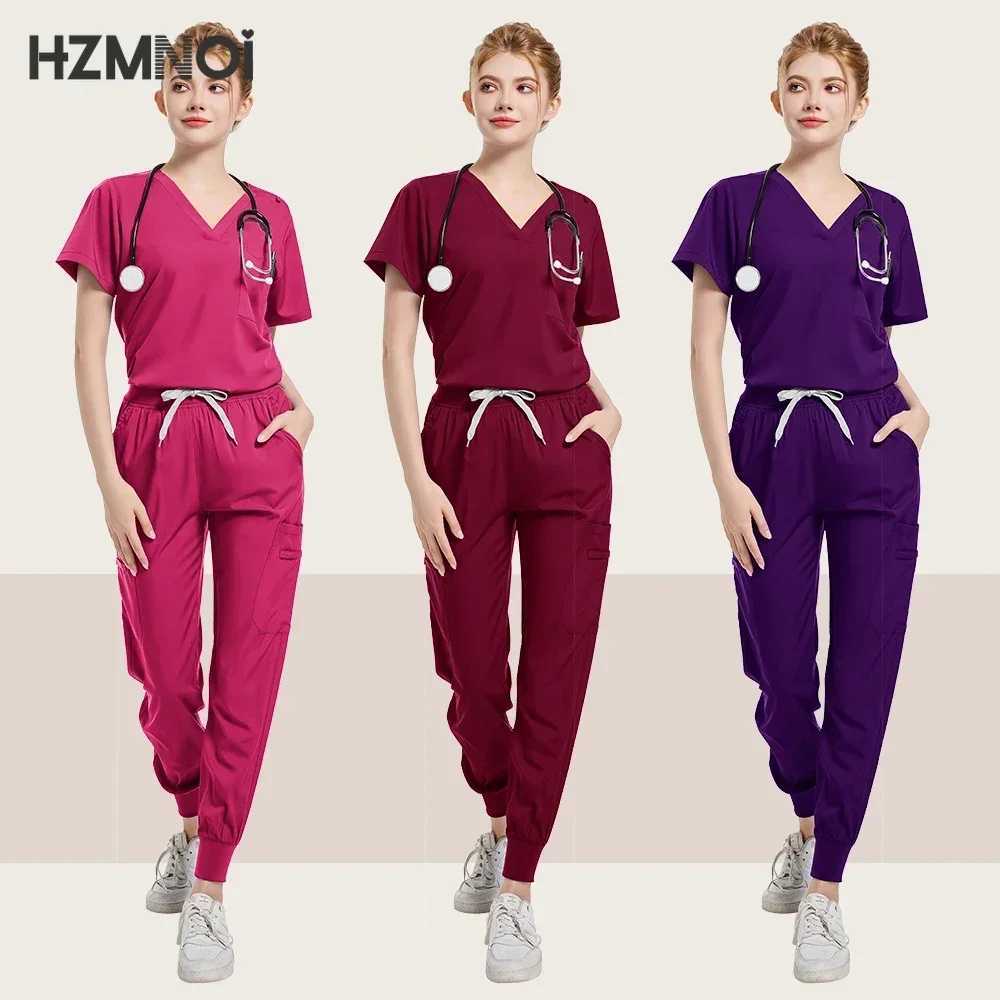 Hot Sales Scrub Sets Women Lab Coat Healthcare Operating Room Surgical Gown Breathable Workwear Hospital Accessories Nurse Scrub X250410