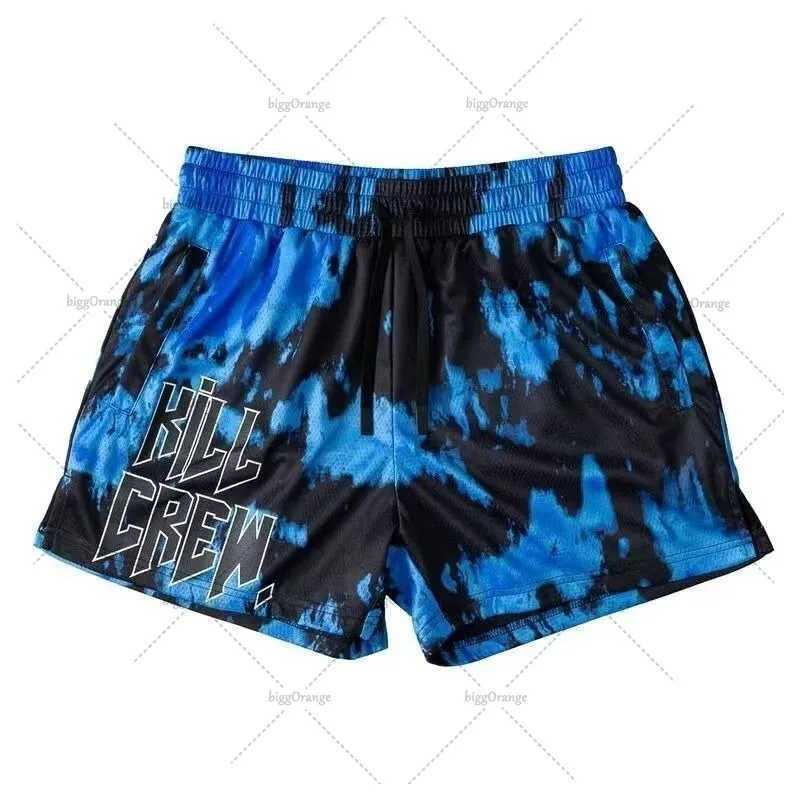 New American Street Personalized Y2K Harajuku Beach Pants Breathable Sweat Ice Silk Shorts Gothpunk Fashion Casual Clothing MenW250410