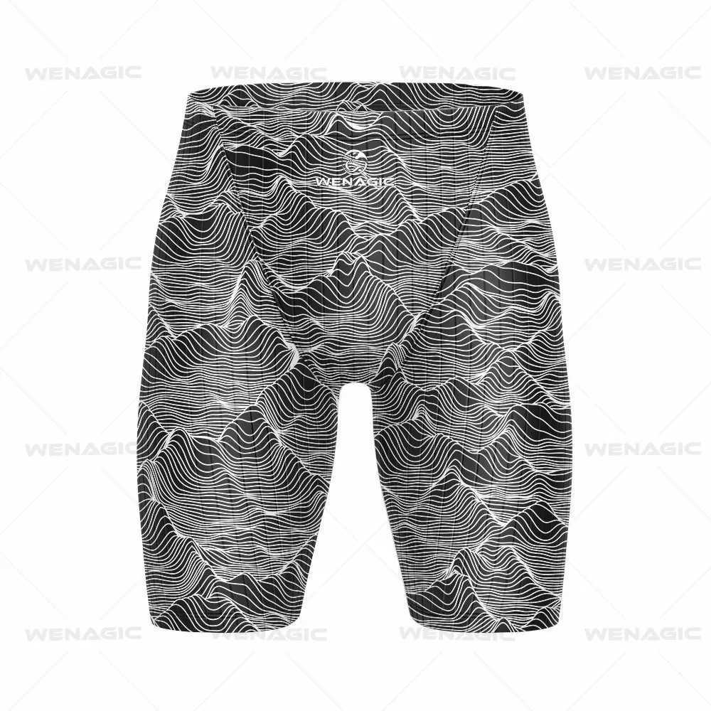 New Mens Swimming Jammer Swimming Frame Professional Swimming Surfing Frame Summer Beach Lycra Fast Drying UV Protection Gym Tight ShortsW250410