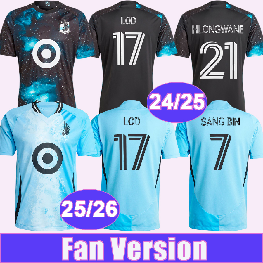 Minnesota United FC 2024 Home Soccer Jersey - Black Polyester Breathable Anti-Shrink Short Sleeve - Fans Version - Customizable Name Number