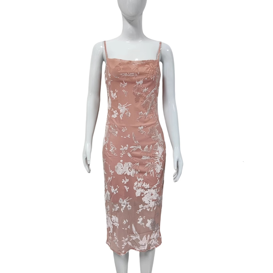 Women's new product jacquard satin sexy suspender slim fit hip hugging dress for women