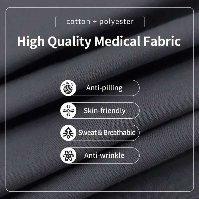 Clinical work clothes medical nurse uniforms frosted tops short Slve doctor clothes solid color medical frosted shirts Vneck work clothes X250410