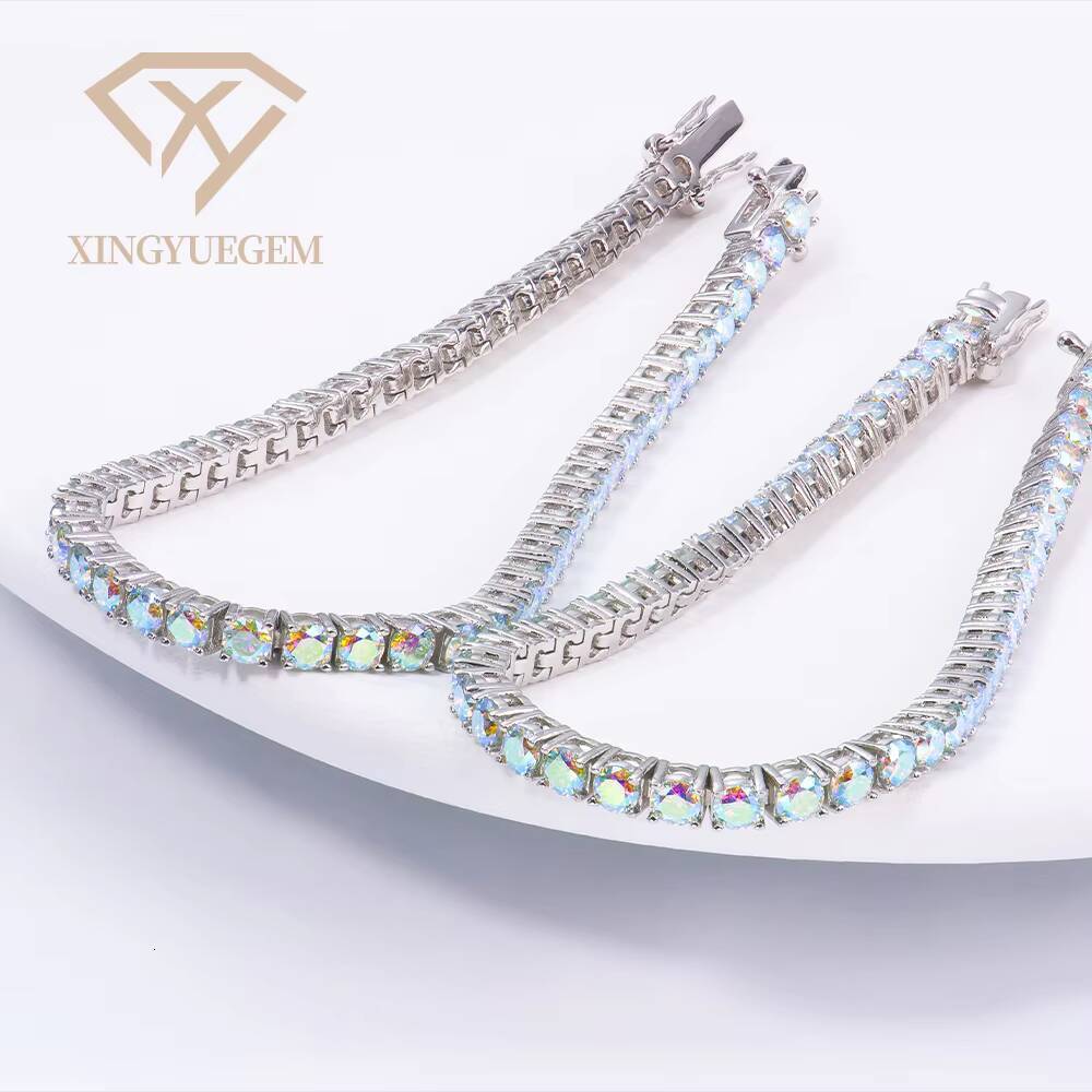 High-quality Moissanite Bracelet Tennis Bracelet AB Color 3mm Moissanite Suitable for Fashionable Outfit Pairing 925 Silver