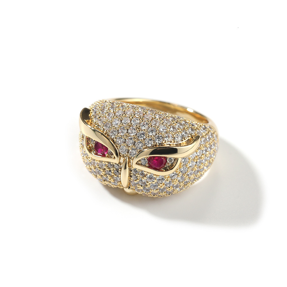 Creative Owl Ring Hip Hop Personalized Ruby setting VVS Moissanite Animal Ring Fashion Accessories