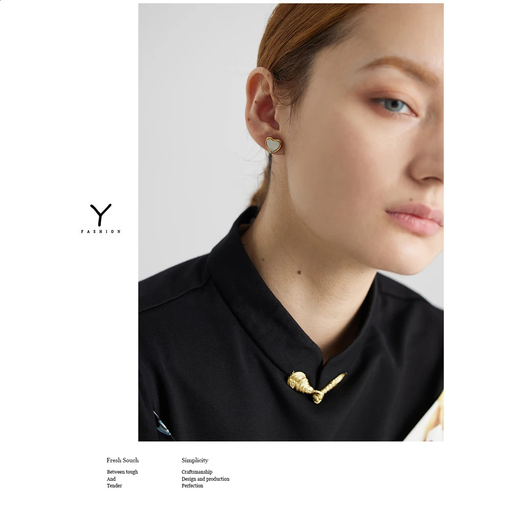 Yhpup Stainless Steel Heart Pendant Necklace Chain Jewelry Temperature Natural Stone Agate Necklace Womens Necklace 250409