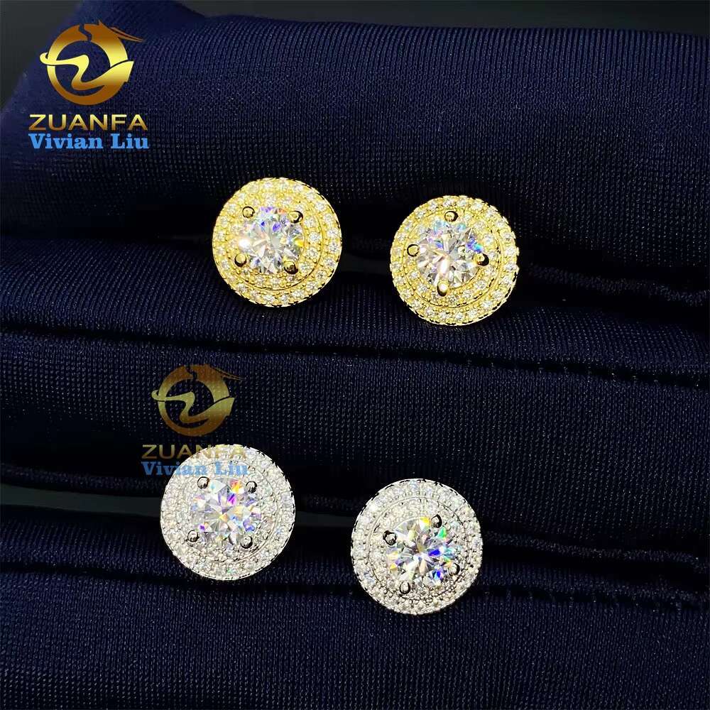 Wholesale Jewelry Factory Price Luxury 925 Sterling Silver Fashion Jewelry Diamond Vvs Moissanite Diamond Stud Jewellery Earring