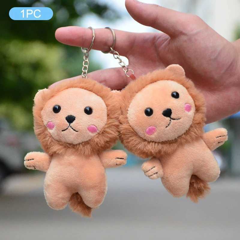 Cute lion plush toy cartoon animal stuffed toy keychain plush toy cute backpack pendant childrens gift keyholder W250411