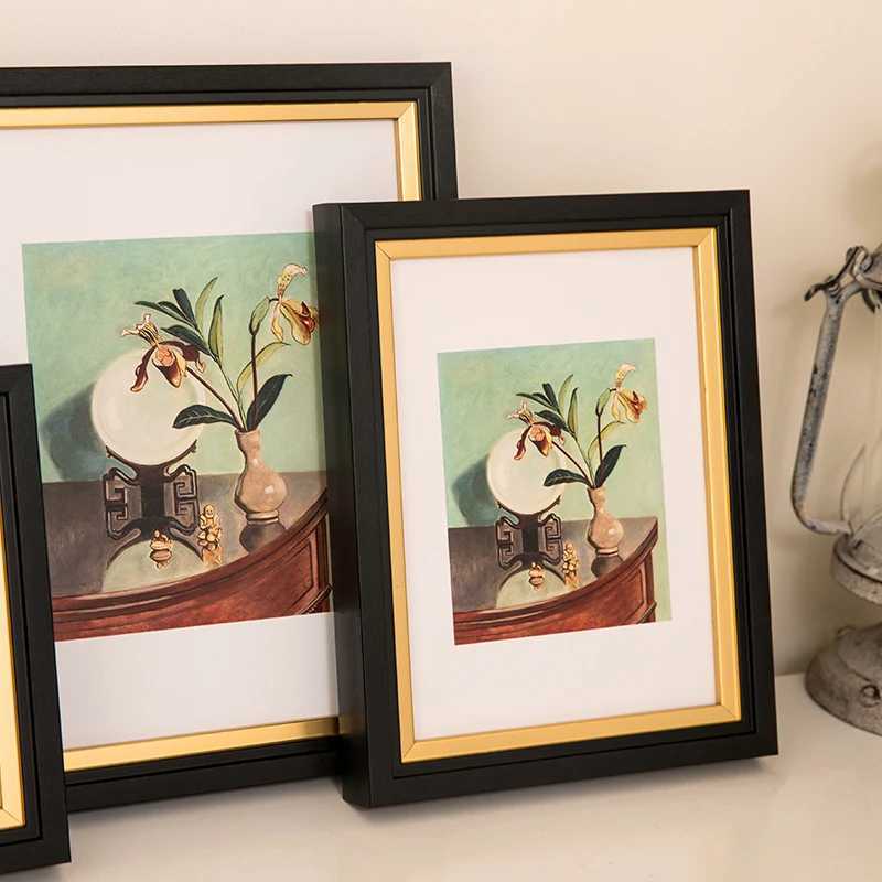 Light luxury golden display platform Square 5-inch 6-inch 7-inch 8-inch 10 inch photo frame Desktop home decoration L251110 H260306