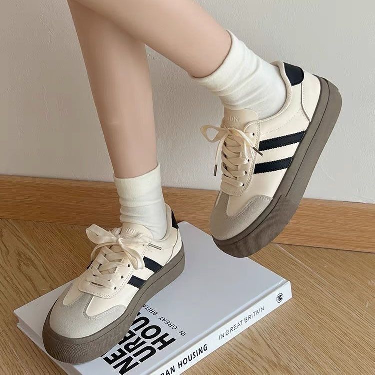 German training shoes women's shoes new thick sole small white shoes leisure sports board shoes