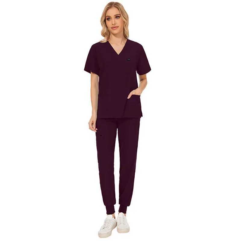 Ultra thin and lightweight fabric short Sleve medical clothing shampoo care pants elastic summer medical uniform X250410