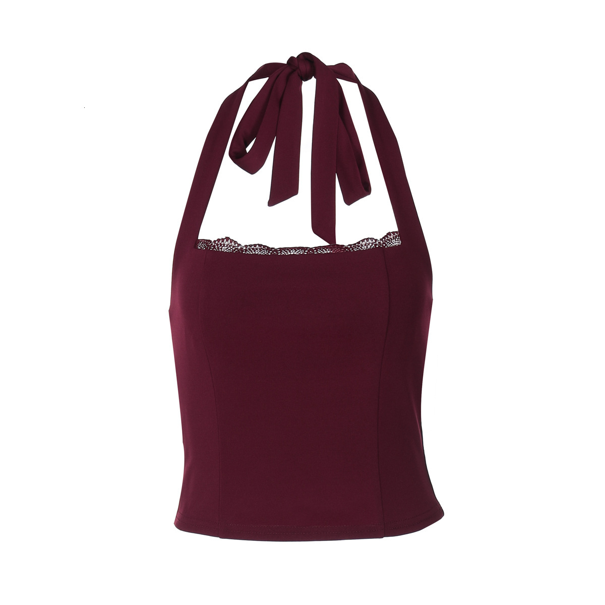 Designer Women's Vest 2025 Summer New Product Fashionable And Sexy Backless Lace Up Camisole Top Women's Navel Lace Collar Small Vest Women&