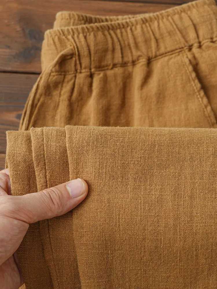 Casual straight cotton linen pants mens wide leg lightweight pocket cotton sports pants mens walking and jogging work clothesXJ250410