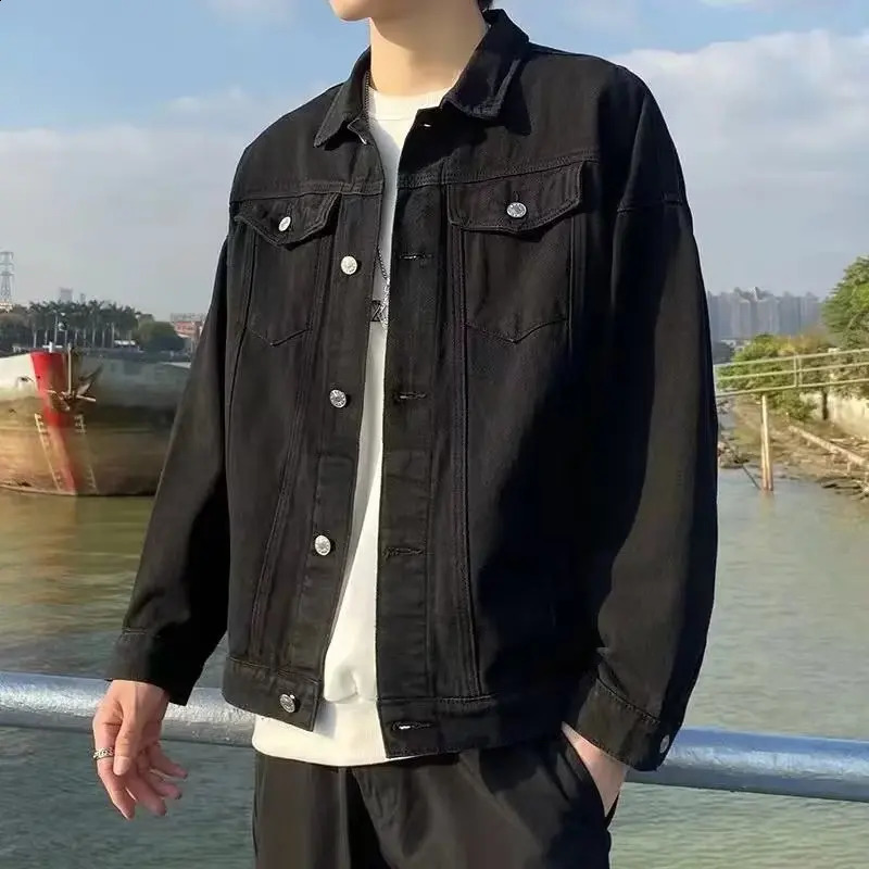 Autumn mens clothing Jens jeans workwear bomber denim Jack shirt 250401
