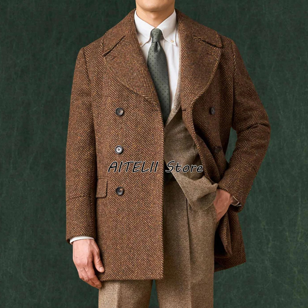Mens Herringbone Jacket Mens Jackets for Man Blazers Woolen in Jackets Suit Male Elegant Mens Coats Coat Suits Top 251106