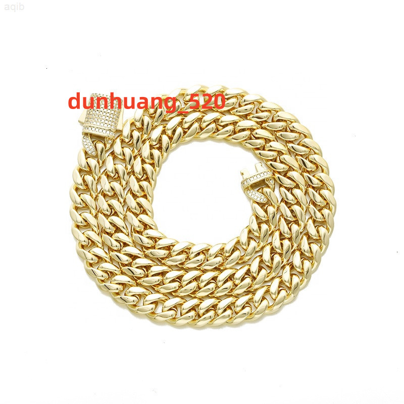 10mm 12mm Iced Out Vvs Moissanite S925 Sterling Silver Miami Cuban Link Chain 14k Plated Gold Men Hiphop Necklace