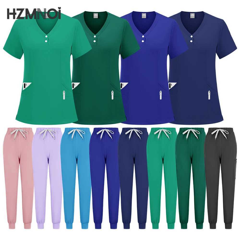 Multicolor Women Wear Scrub Set Doctor Workwear Nurse Scrubs Set Jogger Suit Doctor Hospital Medical Surgical Uniforms X250410