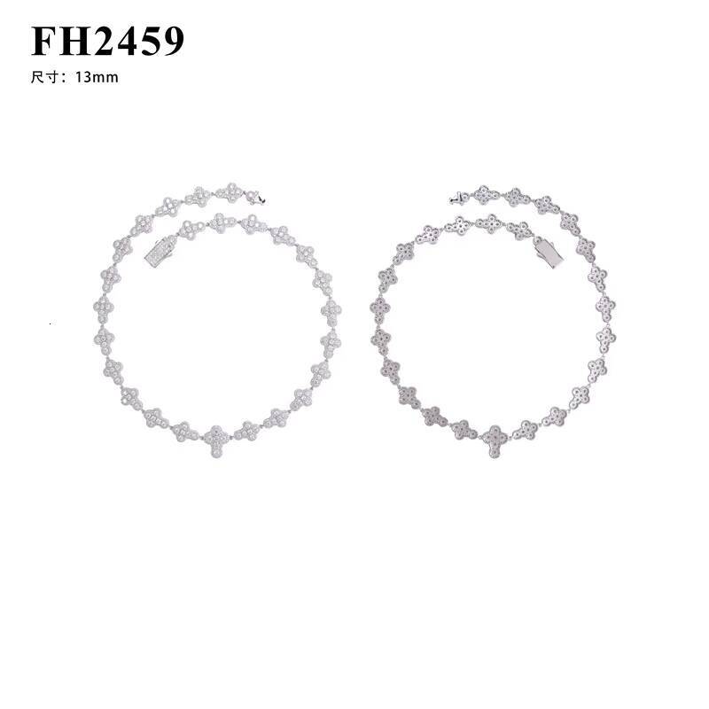 Hip Hop Style 925 Sterling Silver 12MM Iced Out Infinity Moissanite Necklace Cuban Chain with Clover for Men