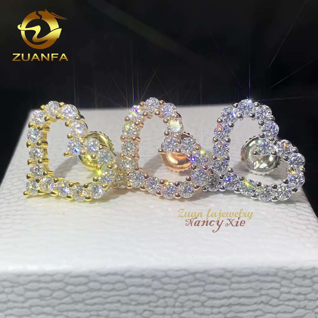 Iced Out 925 Silver Moissanite Diamond Jewelry GRA Vvs Moissanite Men Women Hip Hop Earring Stud Earrings