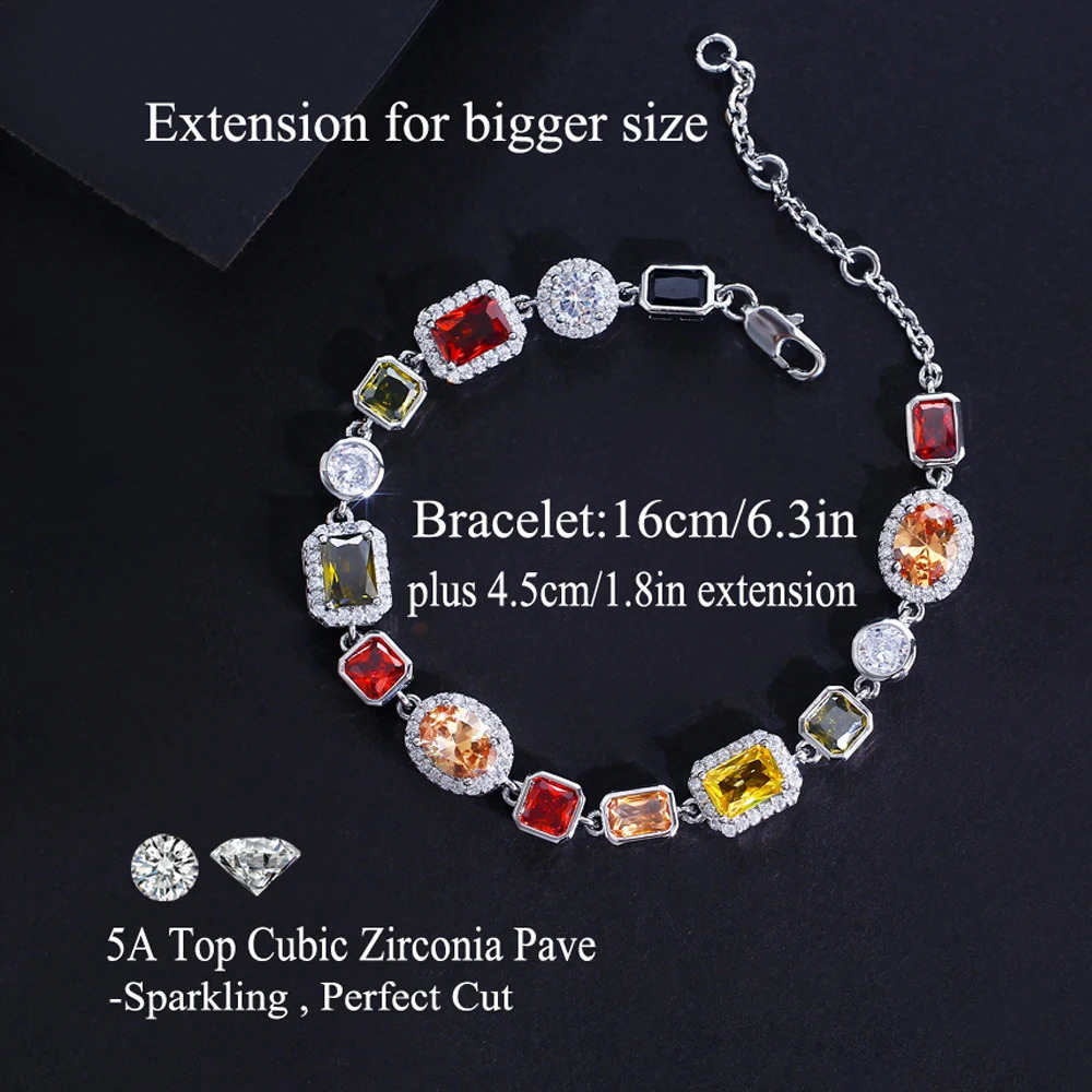 Pera Gold Color Multicolor Cubic Zirconia Adjustable Link Chain Bracelets for Men and Women Hip Hop Style Jewelry B268 250408