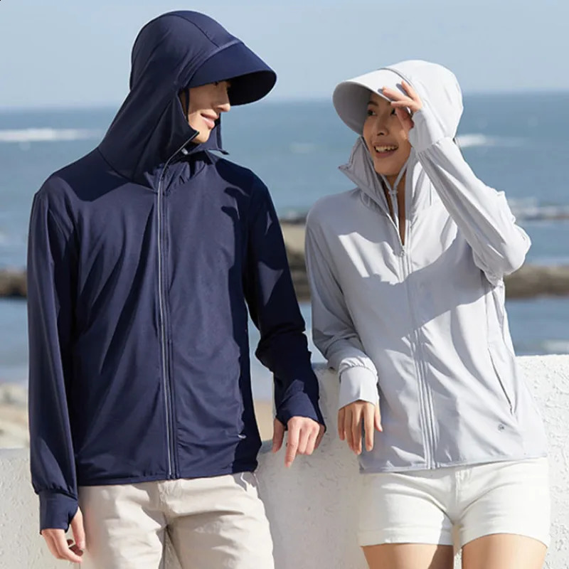 Ice Silk Sunscreen Clothing Detachable Large Brim UPF50 Womens Sun Protection Outdoor Jackets 250411