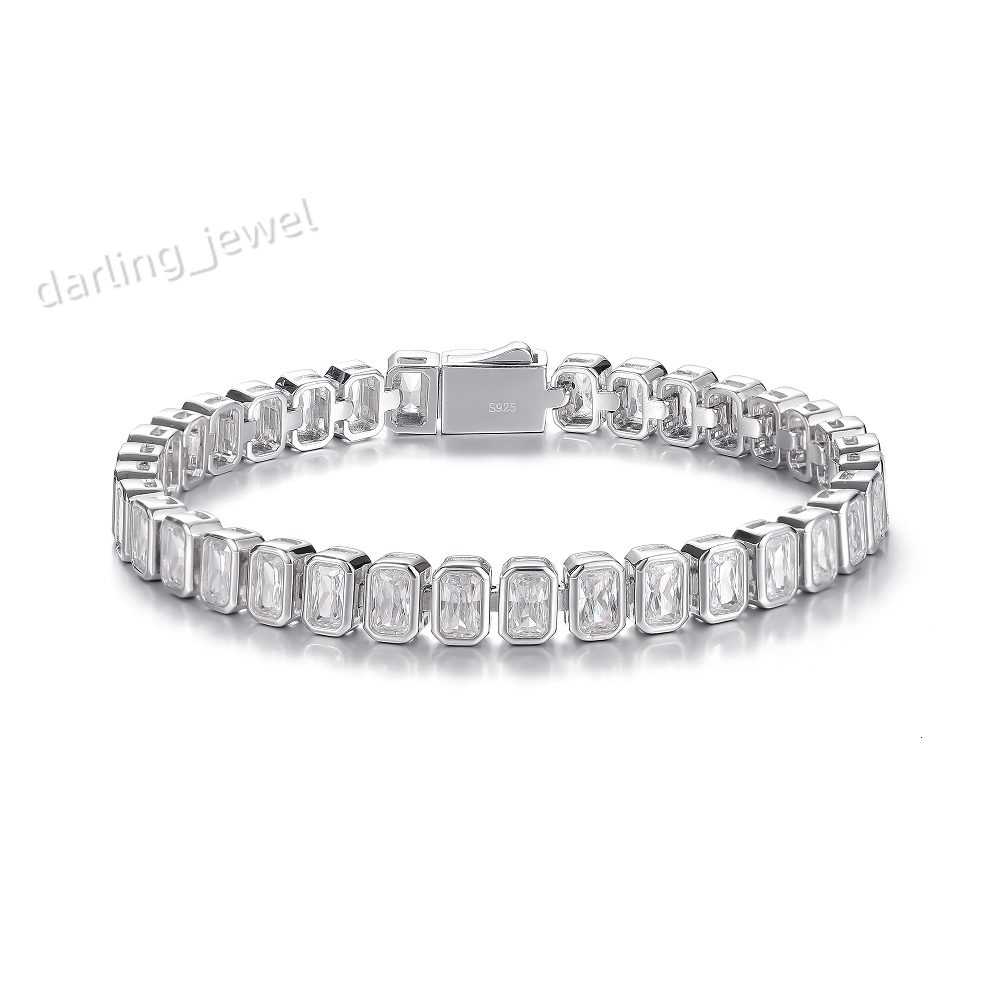 Custom fashion S925 Silver Men Women Hip Hop Bracelet VVS Diamond Tennis Link zirconia GRA moissanite Bracelet