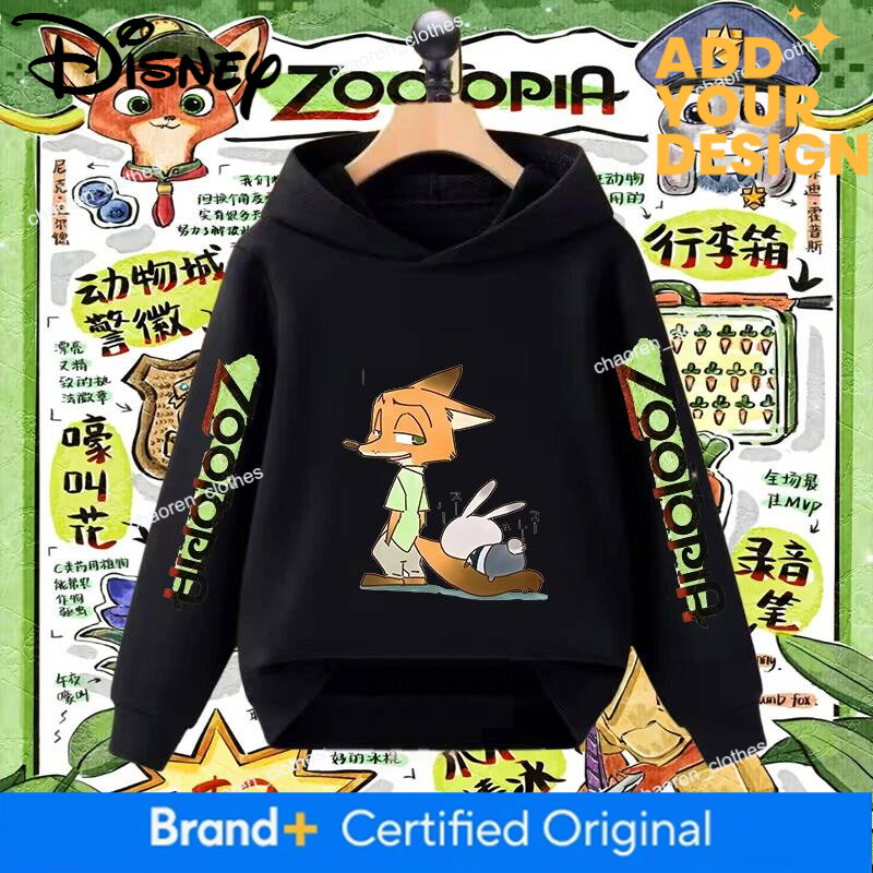 Disney Zootopia Judy And Nick Wilde Hooded Sweatshirts Kids Sister Matching Outfits Gift For Girls Boys Children Clothing