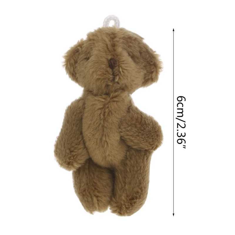 5 pieces of mini rabbit keychain soft cute plush rabbit connector mini bear toy for doll decoration school student backpack filling pendant W250411