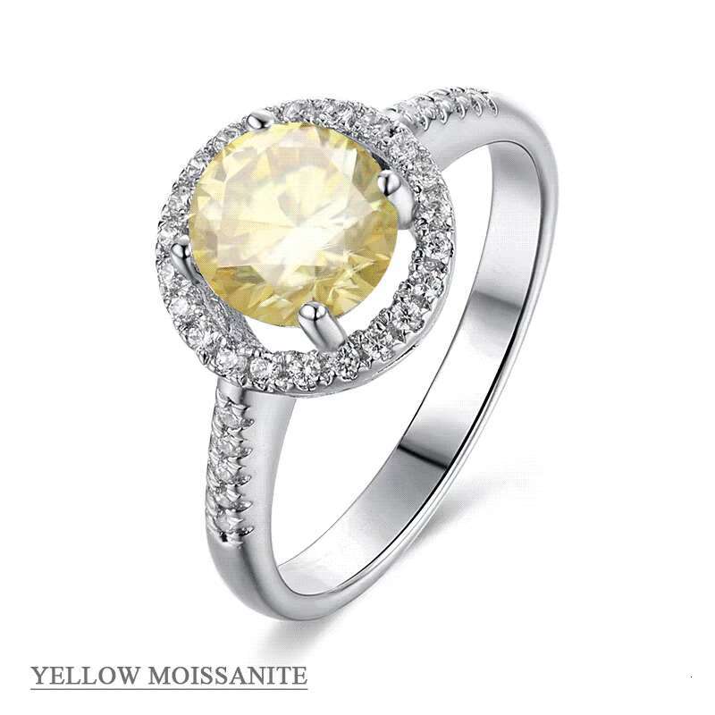 Abiding Custom White Gold Plated Halo Engagement Wholesale Price 1CT Moissanite Diamond Ring 925 Silver Ladies Rings