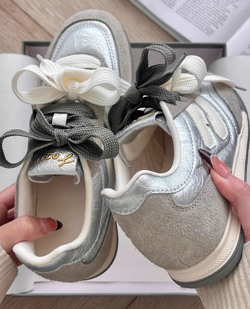 designer shoes 2025 Women's frosted genuine leather soft-soled comfortable German training shoes small-footed sports and leisure single shoes