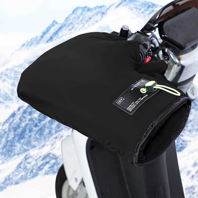 Motorcycle Gloves Winter Version With Thick Velvet Waterproof And Windproof Electric Bike Handguard Motorcycle Warm Handle Cover S25118{category}