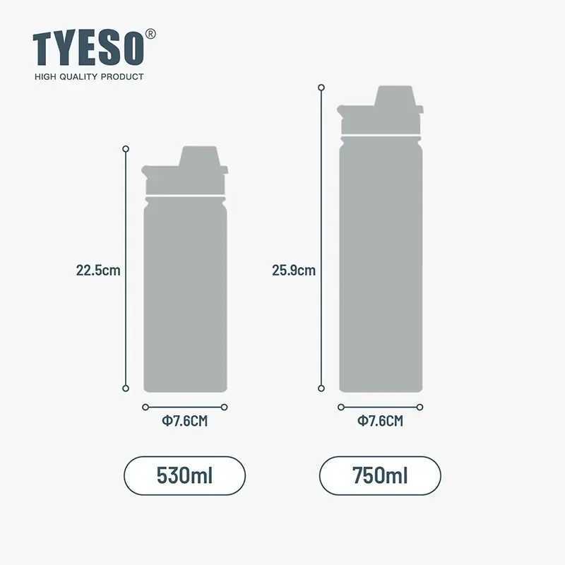 Tyeso 530/750ML Thermos Stainless Steel Flask Travel Bottle Insulated Hot Cold Water Sport Thermal Mug Vacuum Cup 1 L2512051 W260226