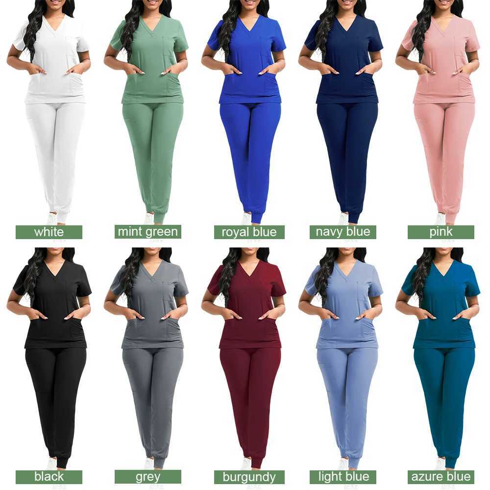 Scrubs Women Beauty SPA Uniform Pet Clinic Store Veterinary Dentistry Work Clothes Set High-quty Medical Nurse Uniform Unisex X2505281