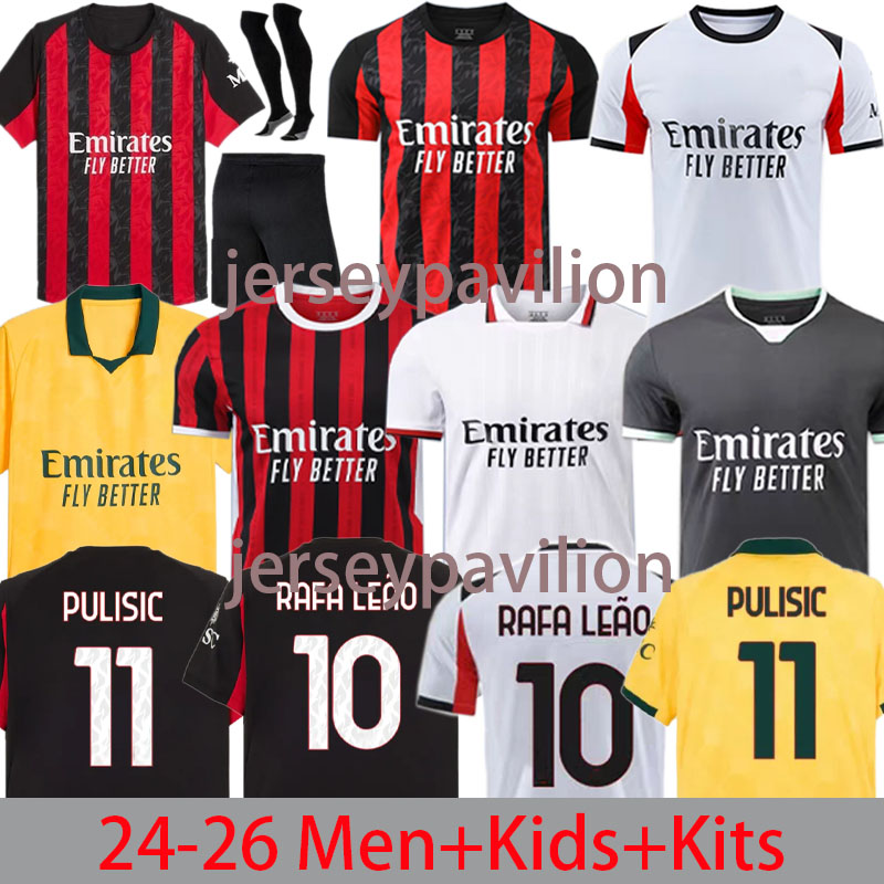 AC 2025 2026 Black white Jerseys KOCHE 25 26 Home Away Third soccer jerseys MODRIC THEO PULISIC REIJNDERS RAFA LEAO Men Kids football shirt uniforms 125TH