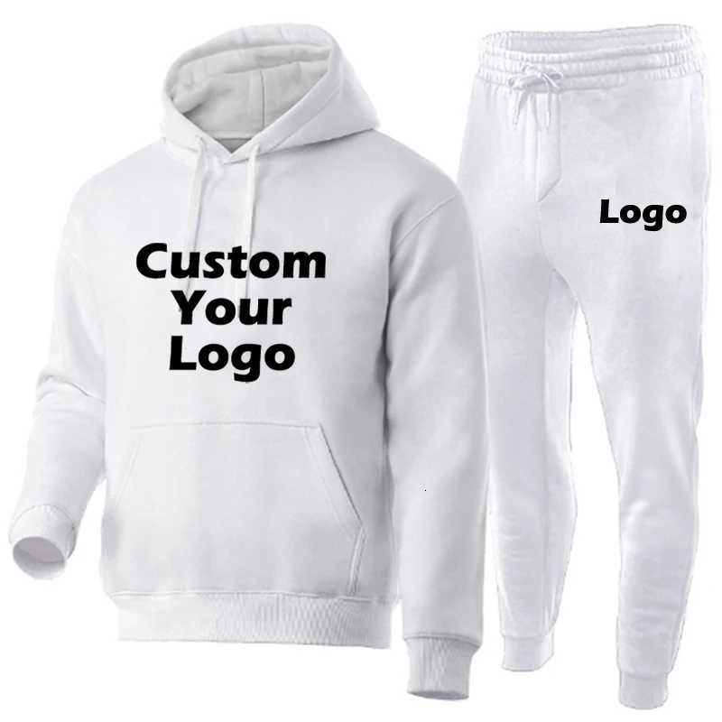 Casual Customize your Sport Suit Mens Fashion Tracksuit Basketball Hoodie Jogging Suit diy Printing Pants Oversize SetT251111