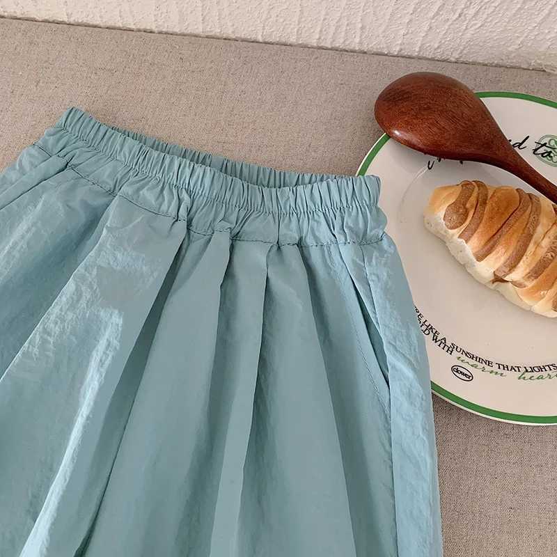 Kids Work Trousers Girls Thin Pants Summer Loose Casual Trousers 2025 New Boys Fashion Solid Sweatpants Childrens Clothing L251110