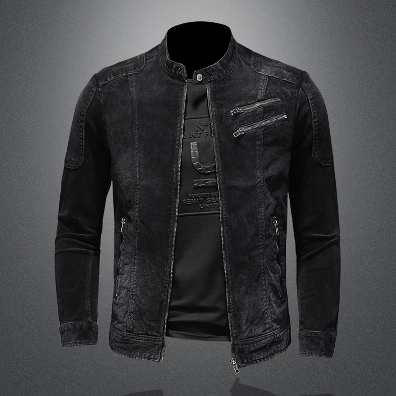 The main promotional activity for the explosive top spring and autumn mens fashion trend corduroy cool denim jacket 250401