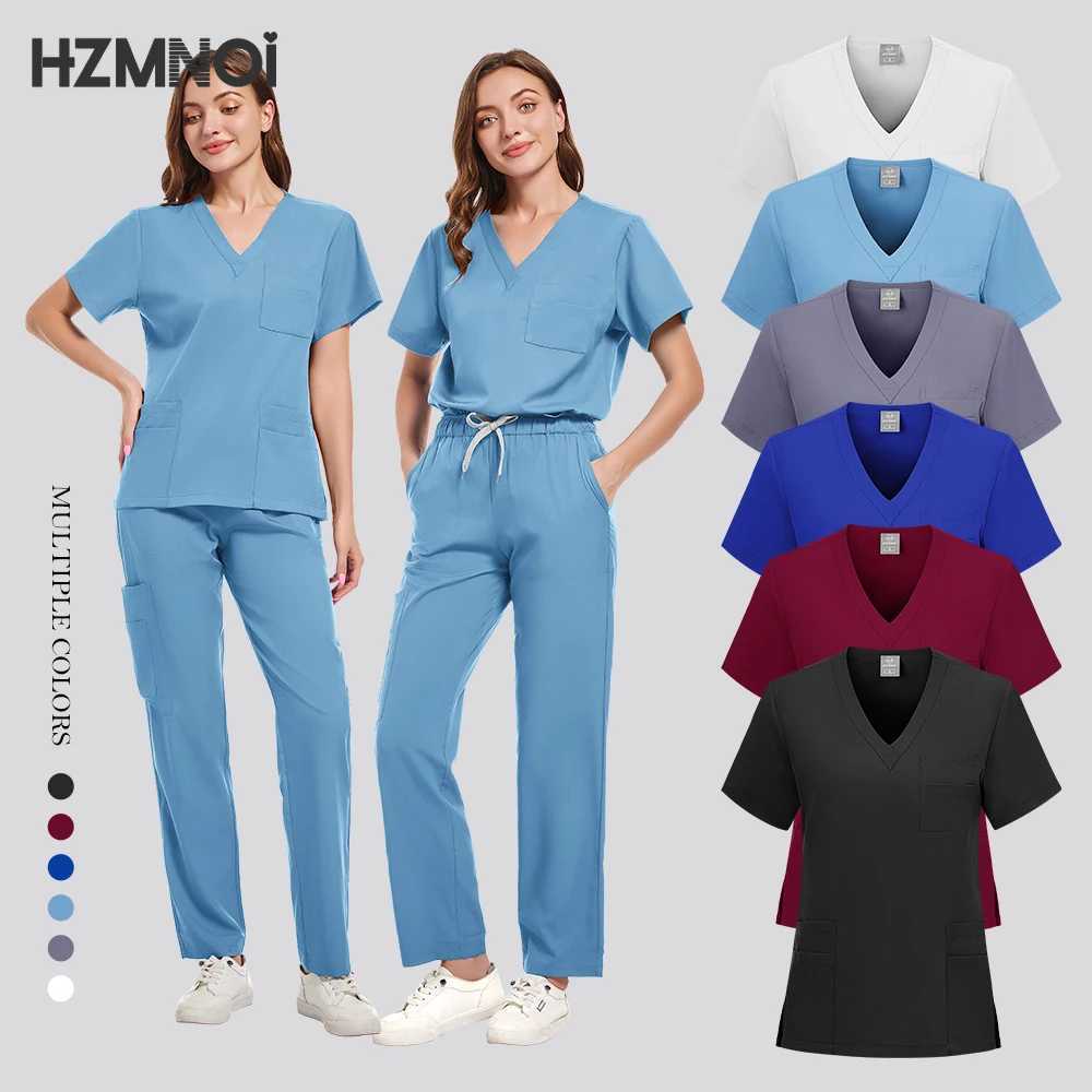 Scrub Sets Uniform Women Surgical Medical Scrub Doctor Nurse Working Clothes Soft Nursing Spa Beauty Uniform Dental Lab Coat New X250410