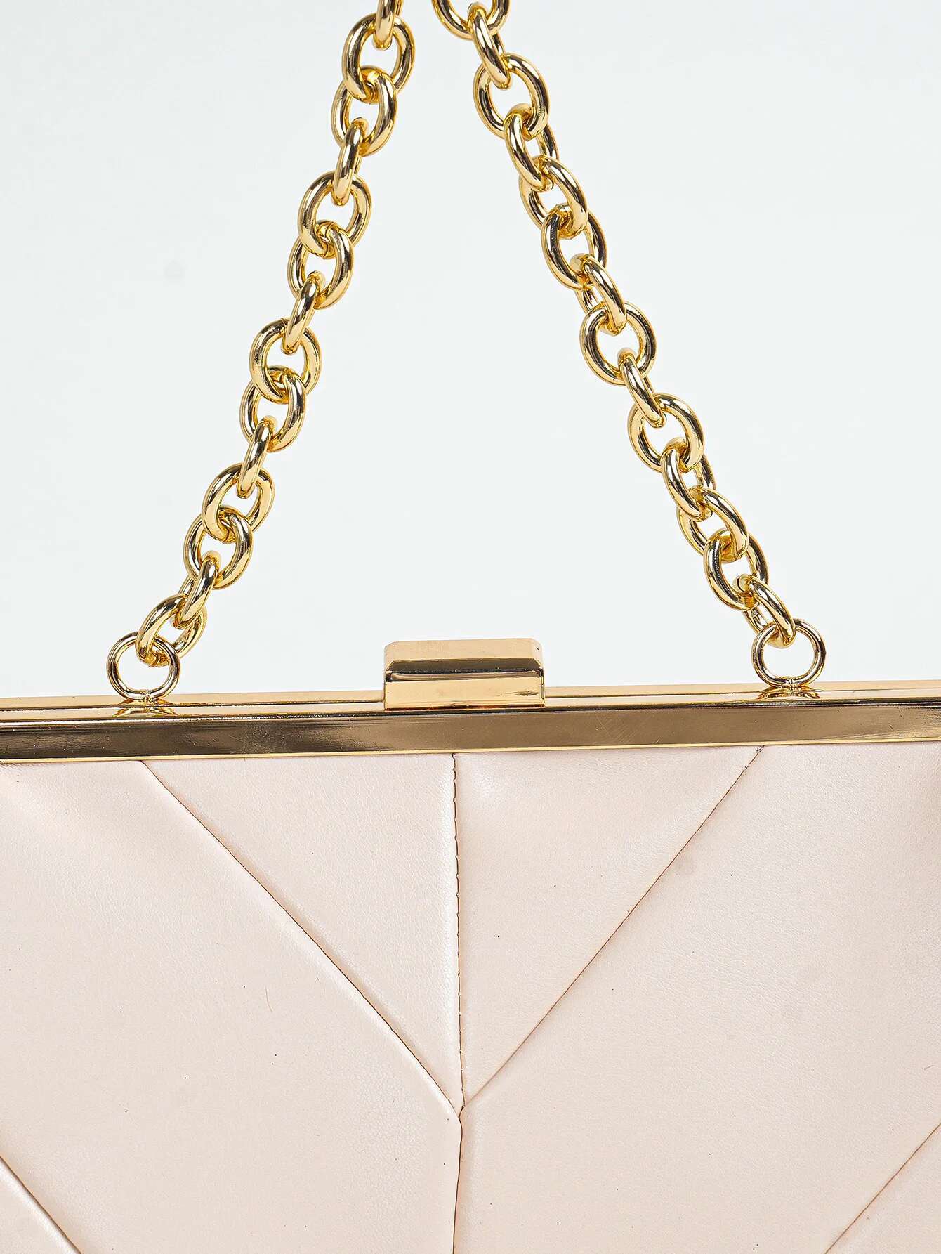 2025 new PU leather elegant pleated kiss lock evening bag shiny metal chain frame cross body handbag designer women's out handbag4
