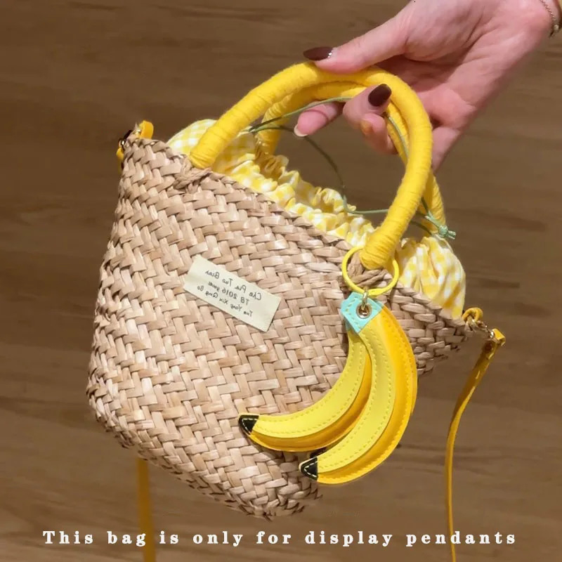 Cute Banana Pendants Suitable for Bags Womens Handbags Shoulder Bags PU Leather Keychain Accessories Bag Accessories 251110