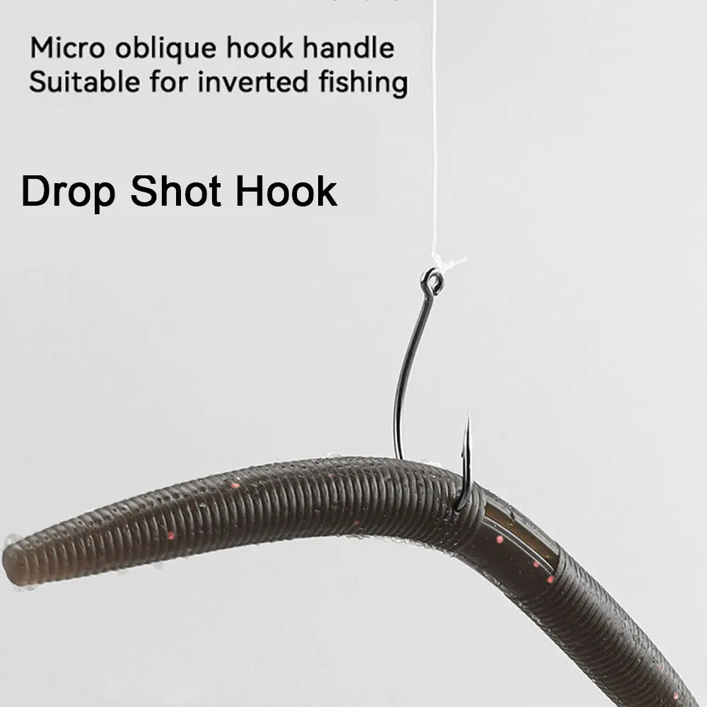 20pcslot Drop S Hooks 330 High Carbon Steel Offset Wacky Fishhooks Crank Barbed Hook For Soft Lures Worm Fishing Tackle 251103