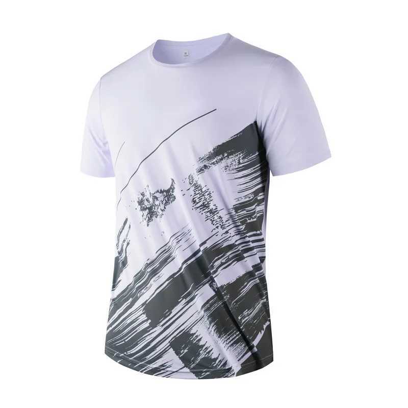 Mens Quick Dry T-Shirt Moisture Wicking Breathable Summer Graphic Print Outdoor Sports Casual Short Sleeve Tee M-XXXL M250411