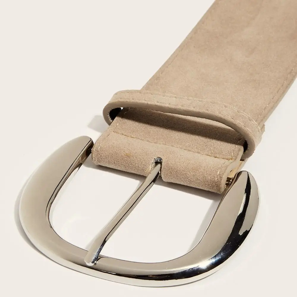 Maillard Styles Suede Leather Wide Belt Casual Versatile Business Waist Strap Women Trendy Pin Buckle Waistbands 251110