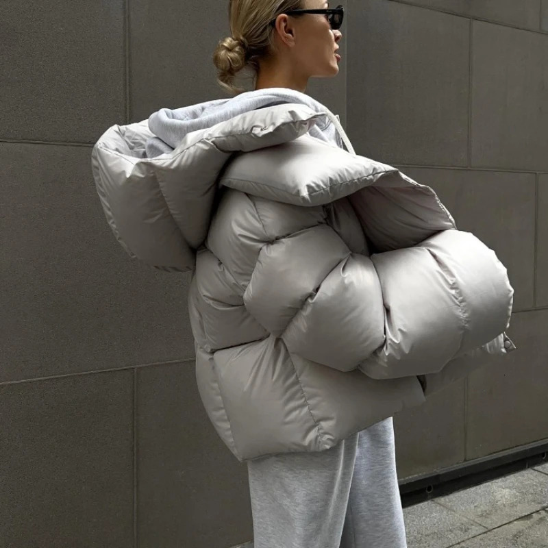 in Winter Warm Cotton Puffer Jackets Womens Loose Parkas Coat Vintage Bread Jacket Outwear Office Ladies Quilted Clothing 251110