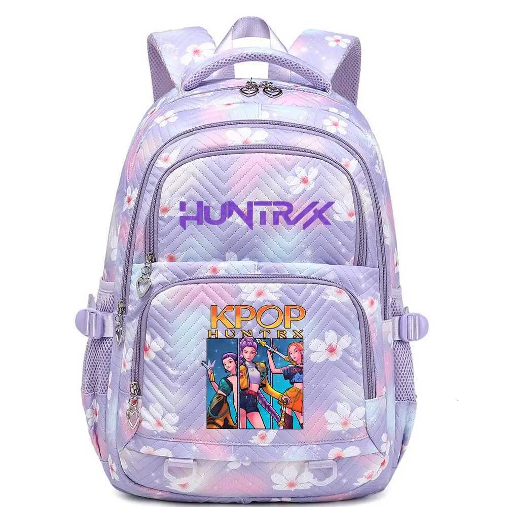 KPop Demon Hunters Backpack Rumi Mira Zoey HUNTR/X Saja Boys Print Cartoon School Bag Large Capacity Student Travel Backpacks Z251111