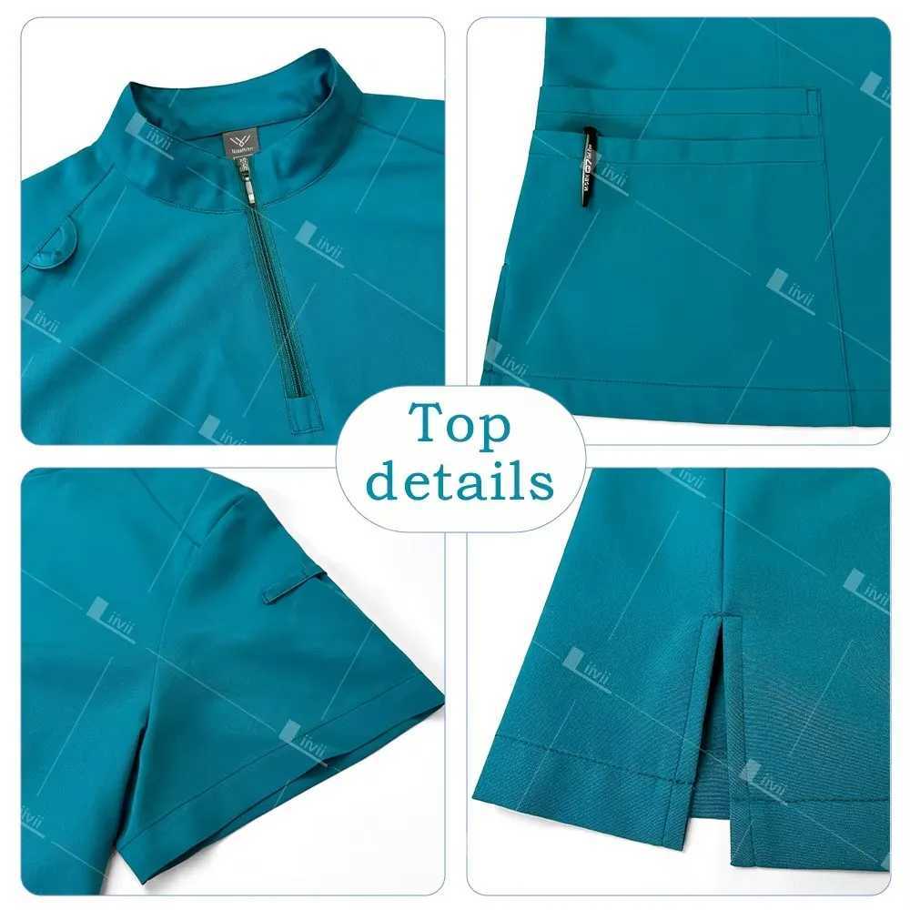 Elastic medical nurse uniform unisex pet beauty care workwear washer set operating room top surgical suit pocket set X250410