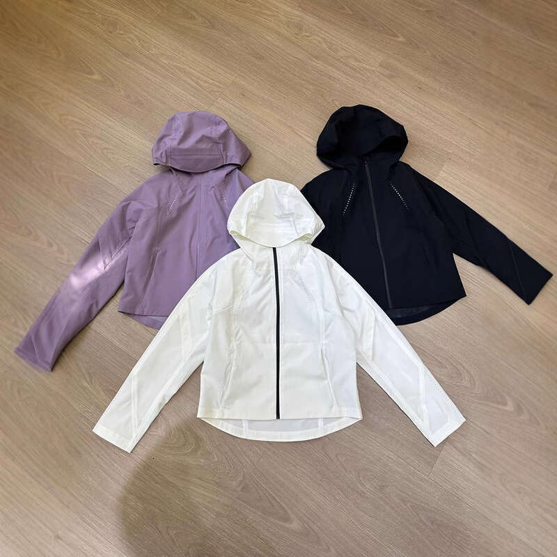 Designer Clothing LU Home Same Waterproof Sports Windproof Hooded Short Rainproof Outdoor Rain Jacket For Women