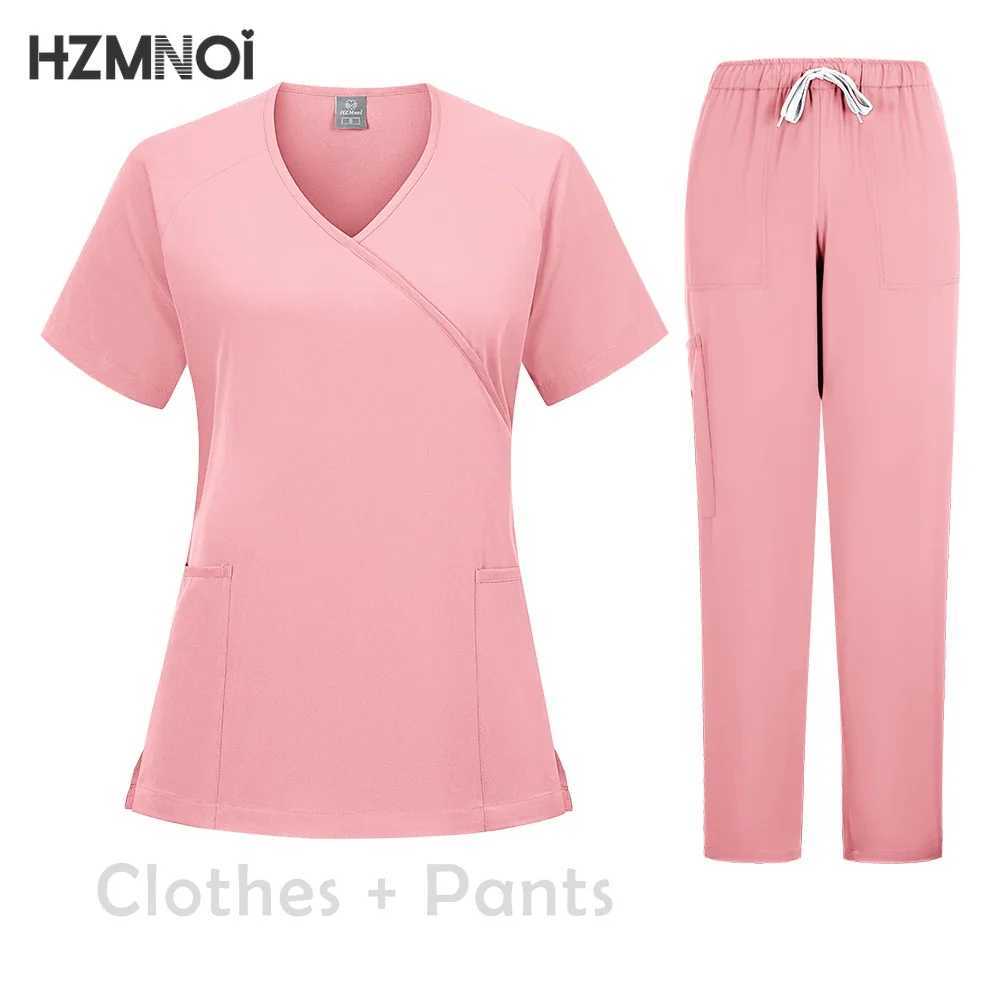 Hot Sale Anti Wrinkle Washable Soft Fabric Dentist Nurse Scrubs Workwear Hospital Medical Scrub Uniform Women Jogger Scrubs Sets X250410